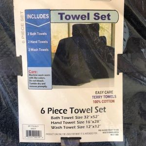 6 Piece Towel Set (Navy blue)